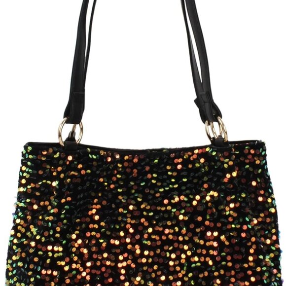 Women's Glitter Sequins Shoulder Tote Big Capacity Shimmer Shopping Bag Sparklin - Picture 1 of 8